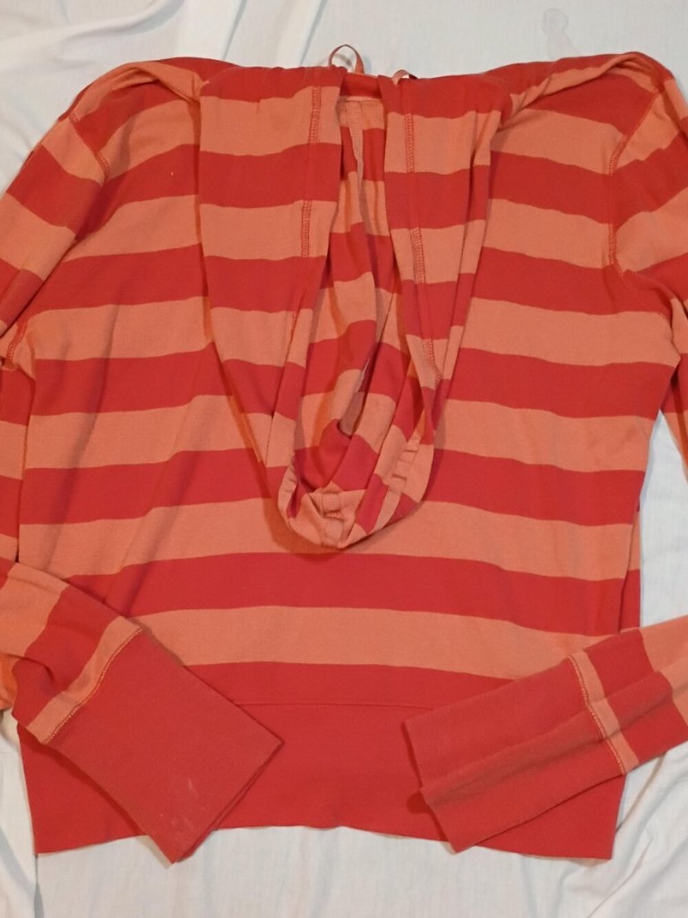 Aerie/Zip Hoodie/Womens XL/Orange/Y2K Striped Vintage Full Zip Athleisure Jacket - Picture 8 of 8